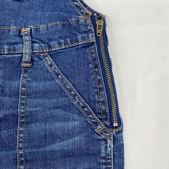 OshKosh B'gosh Kids Denim Overalls Jumpsuit Blue Distressed Whiskered Size 12 - Picture 3 of 8